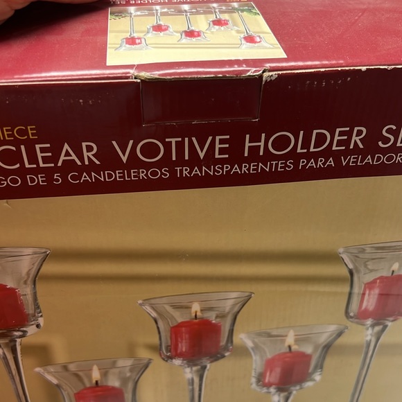 5 Piece Clear Votive Holder Set - Picture 2 of 2